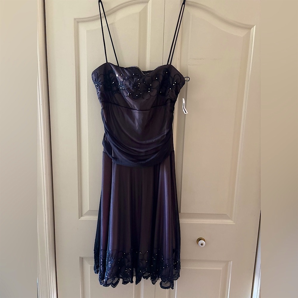 Y2K Black & Purple Soft Goth Floral Dress